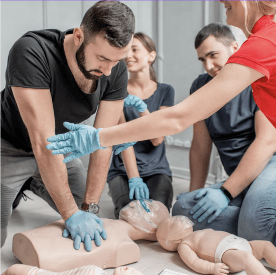 Emergency CPR training session at NSTA Auburn with a professional instructor demonstrating techniques